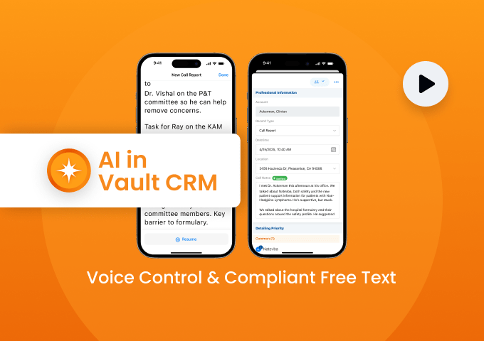 AI in Vault CRM:<br> Voice Control and Compliant Free Text